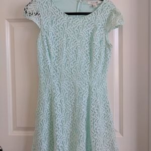 Forever 21 Aqua Lace Fit and Flare Dress